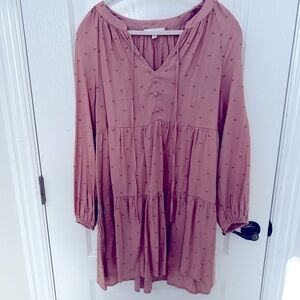 Long sleeve dress with puff embellishment